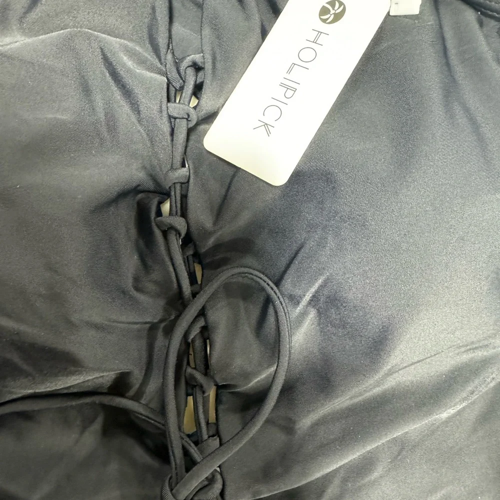 Holipick Women Sexy One Piece Swimsuit One Shoulder Bathing Suit Lace Up - Picture 5 of 7